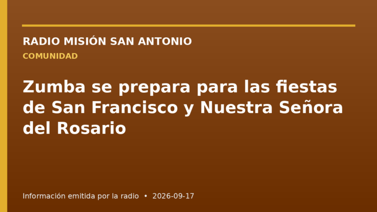 Zumba se prepara para las fiestas de San Francisco y Nuestra Señora del Rosario