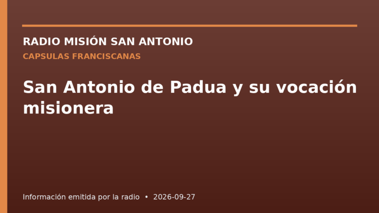 San Antonio de Padua y su vocación misionera