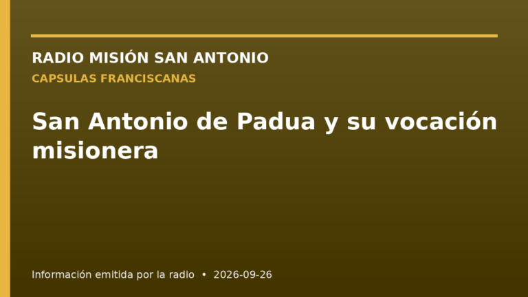 San Antonio de Padua y su vocación misionera