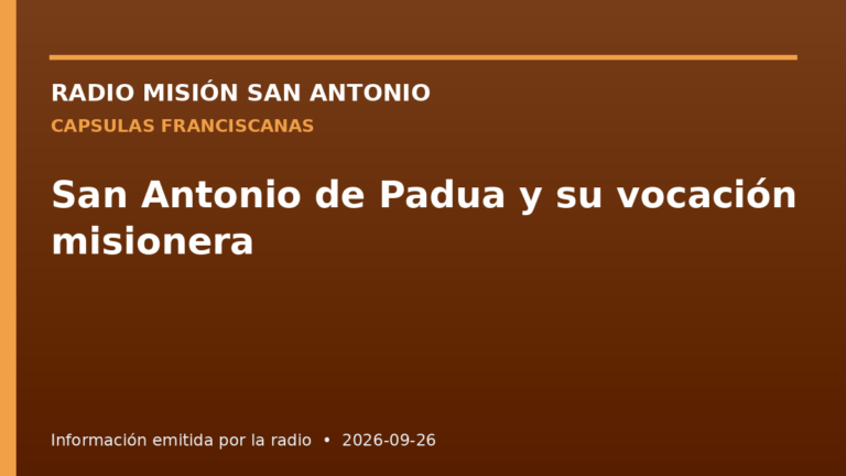 San Antonio de Padua y su vocación misionera
