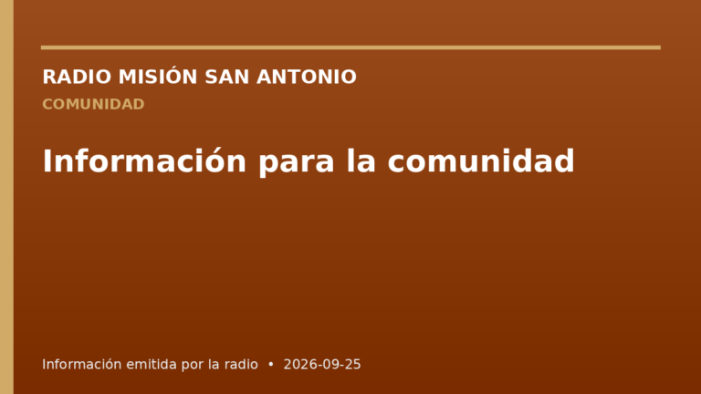 Información para la comunidad