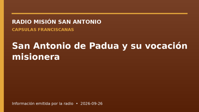 San Antonio de Padua y su vocación misionera