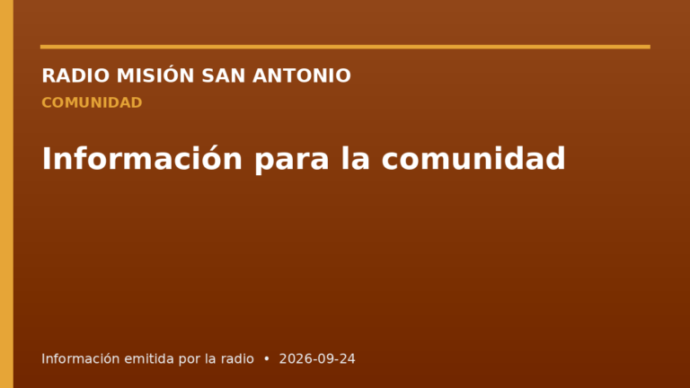 Información para la comunidad