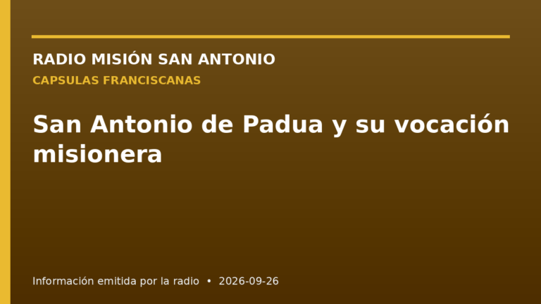 San Antonio de Padua y su vocación misionera