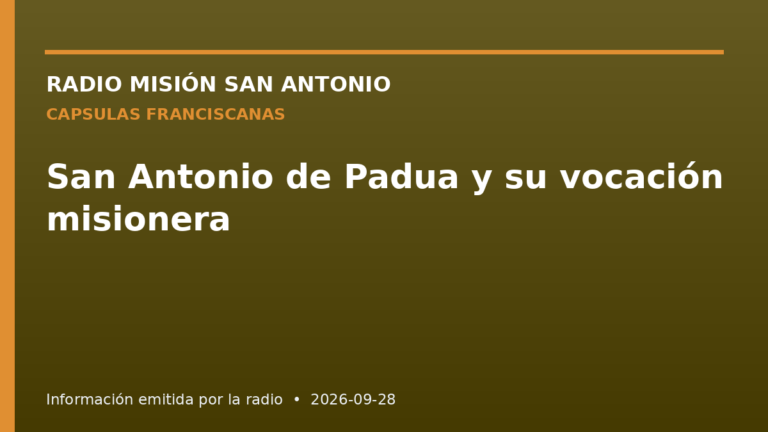 San Antonio de Padua y su vocación misionera