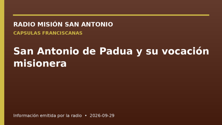San Antonio de Padua y su vocación misionera