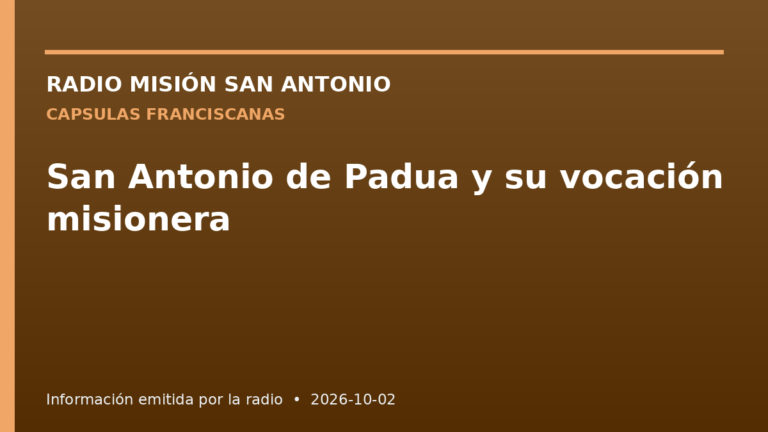 San Antonio de Padua y su vocación misionera