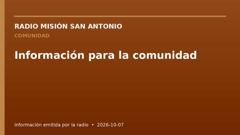 Información para la comunidad
