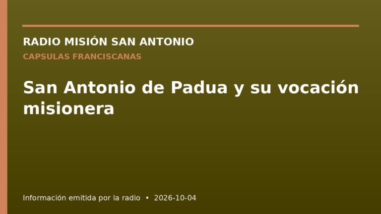 San Antonio de Padua y su vocación misionera