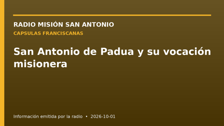 San Antonio de Padua y su vocación misionera