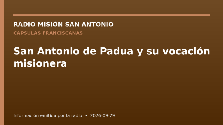 San Antonio de Padua y su vocación misionera