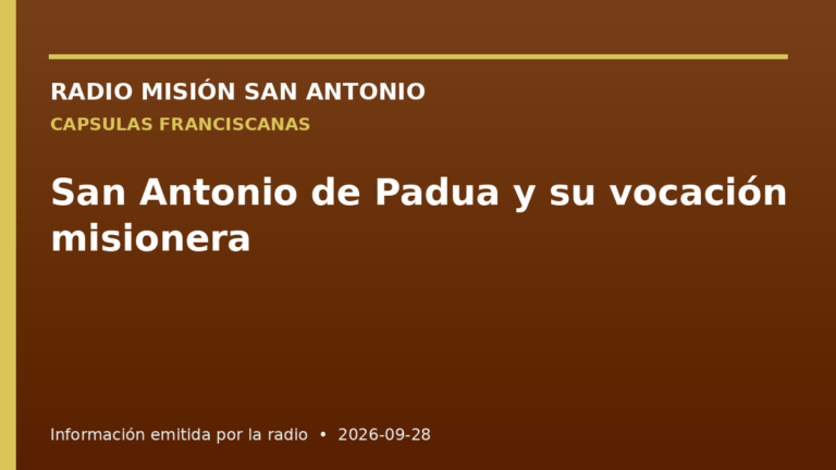 San Antonio de Padua y su vocación misionera