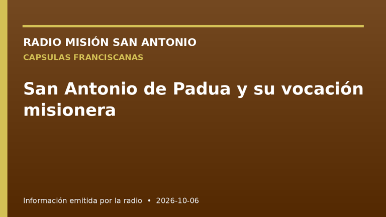 San Antonio de Padua y su vocación misionera
