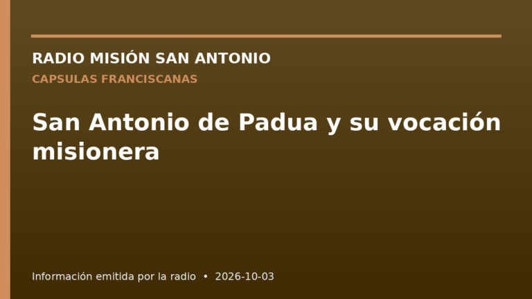 San Antonio de Padua y su vocación misionera