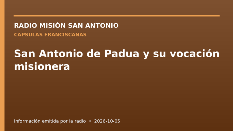 San Antonio de Padua y su vocación misionera