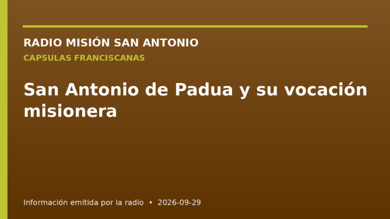 San Antonio de Padua y su vocación misionera