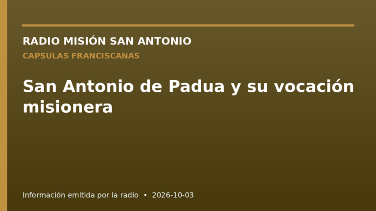 San Antonio de Padua y su vocación misionera